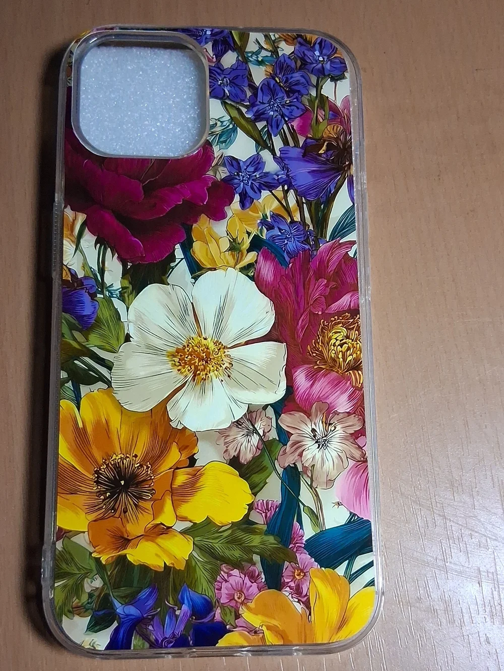 Floral Print Clear Phone Case - Multicolor